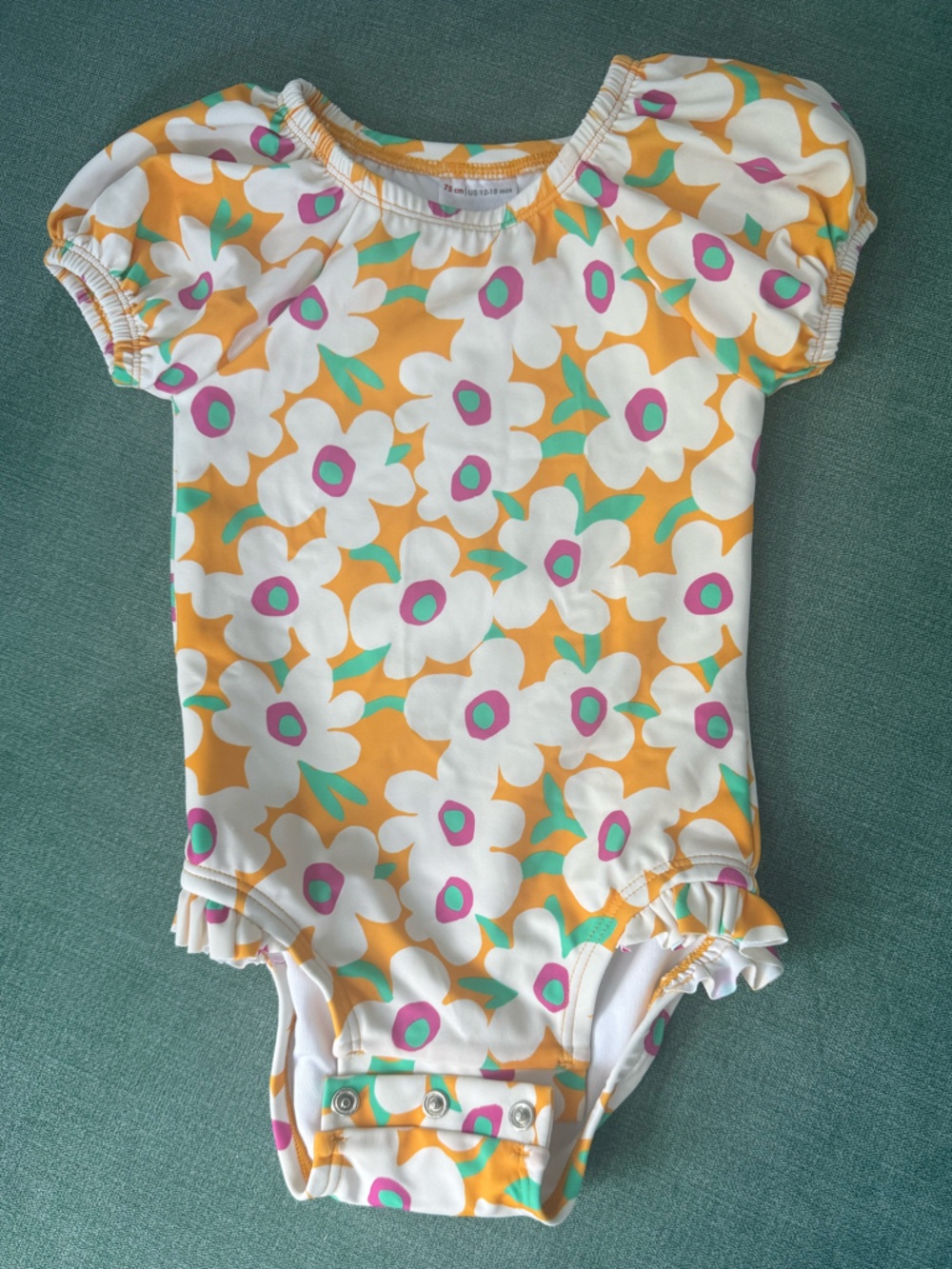 Hanna Andersson 12-18 month Floral One-Piece Swimsuit
